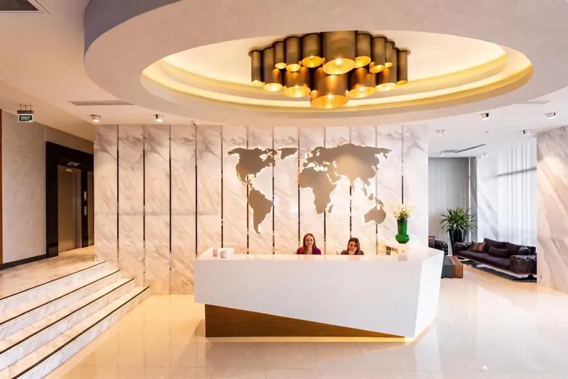 Reception and patient lounge